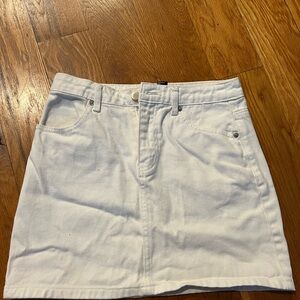 Classic White Denim Skirt
